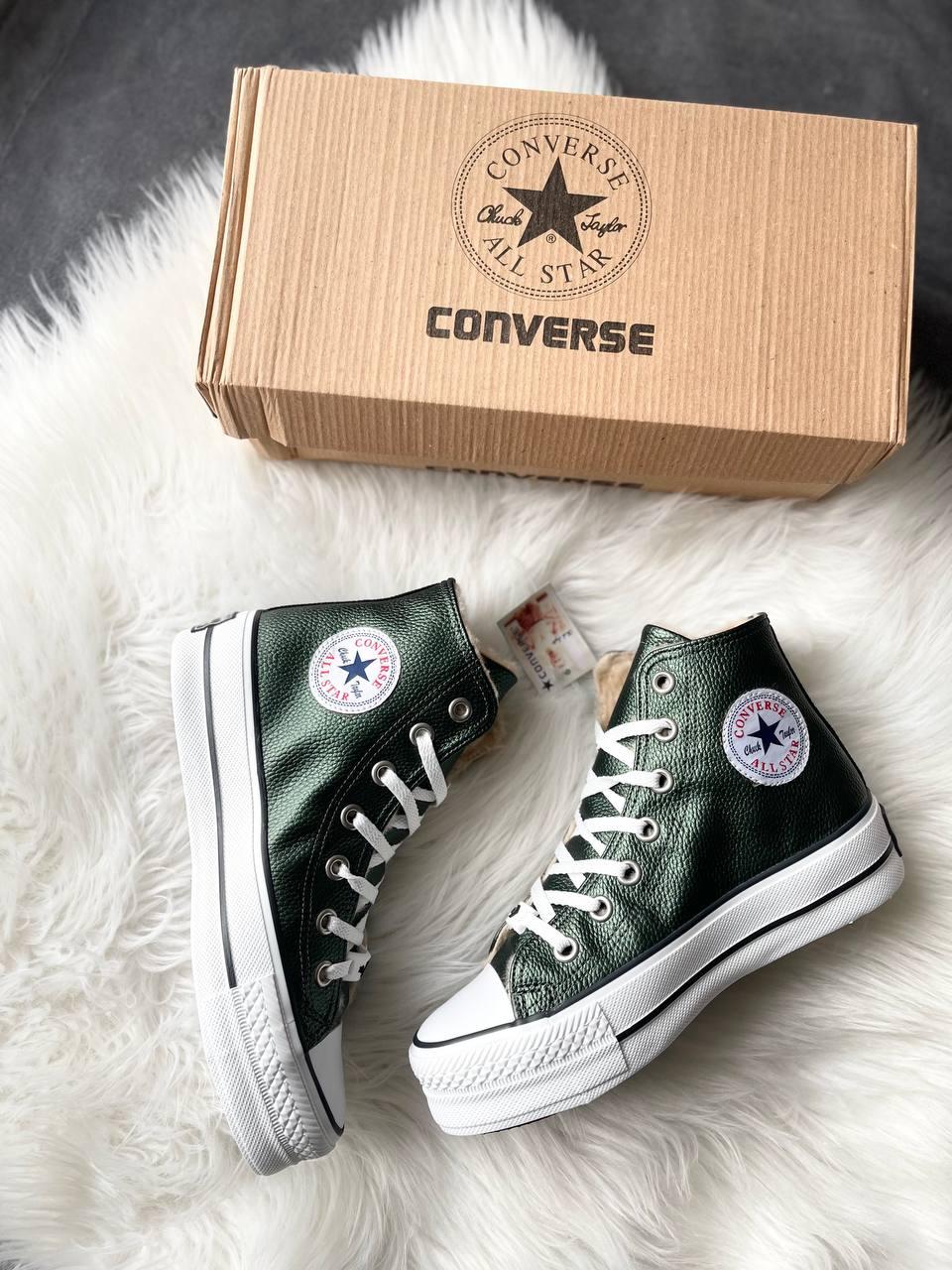 Converse All Star High Green Fur