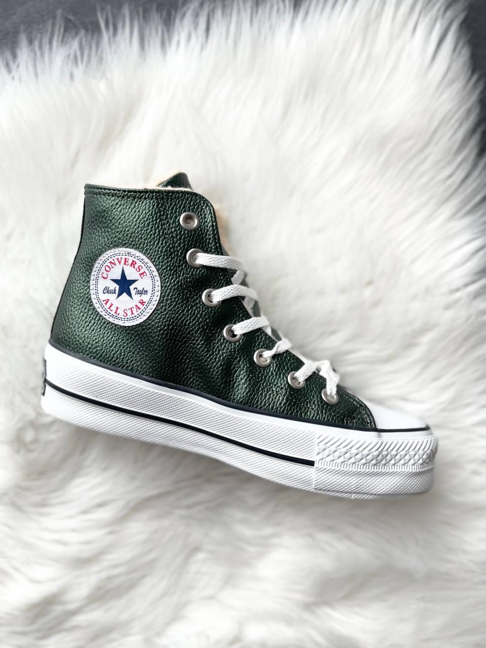 Converse All Star High Green Fur
