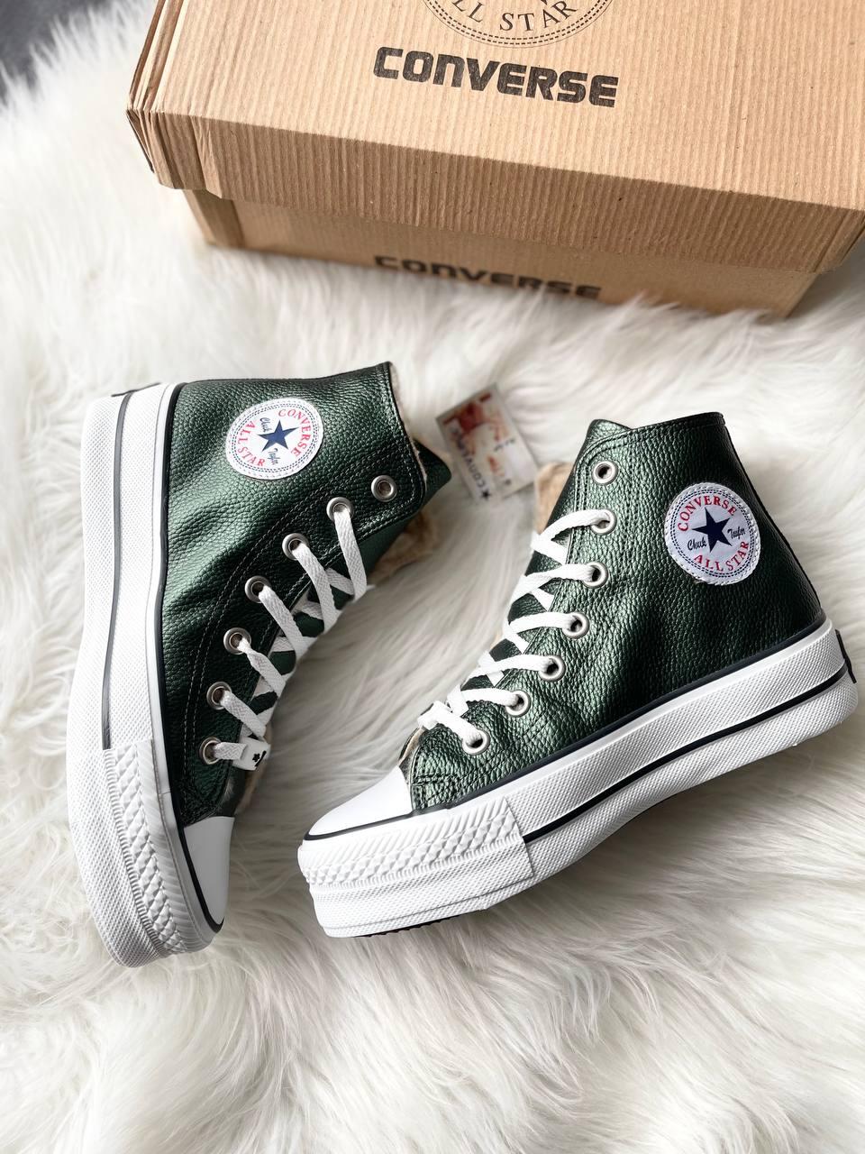 Converse All Star High Green Fur