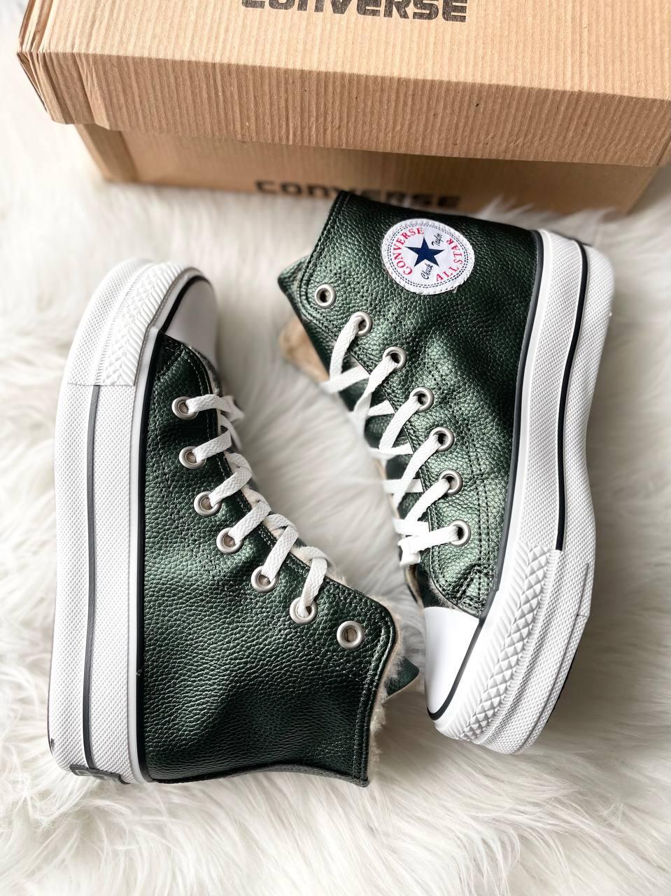 Converse All Star High Green Fur