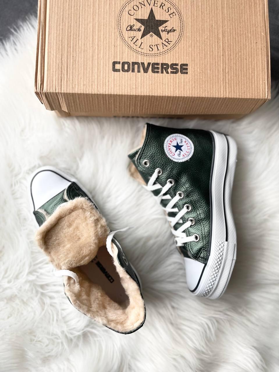 Converse All Star High Green Fur