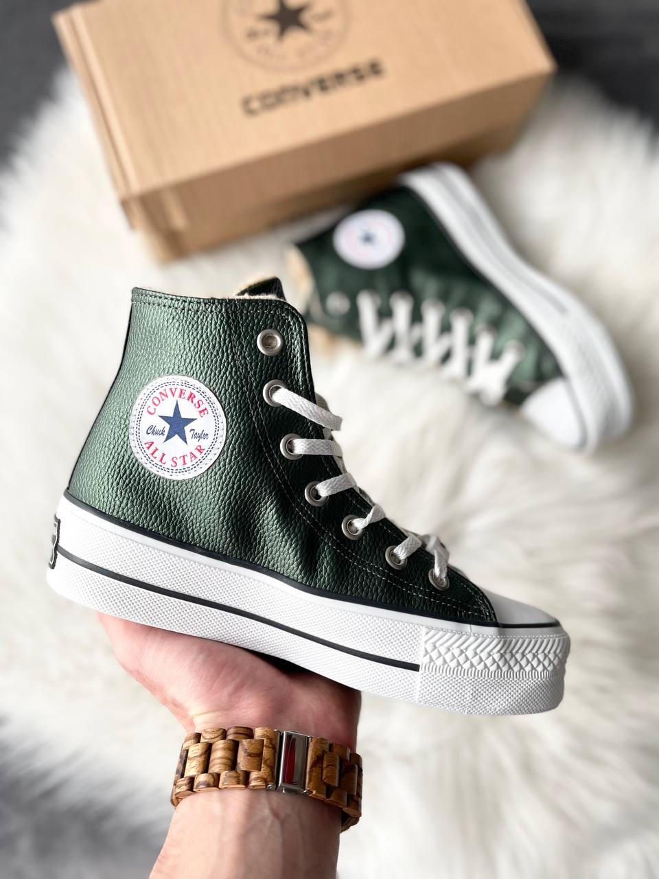 Converse All Star High Green Fur