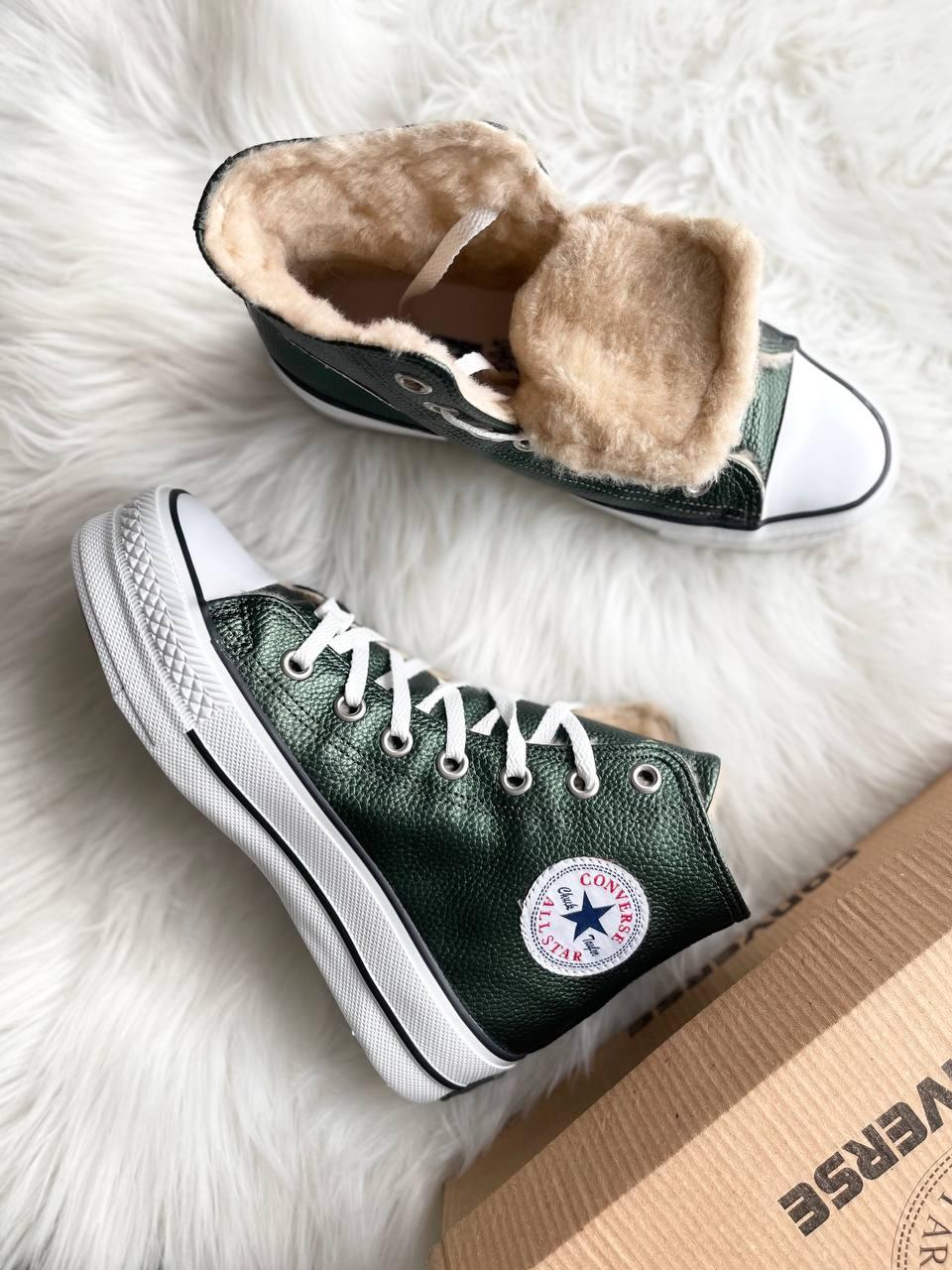 Converse All Star High Green Fur