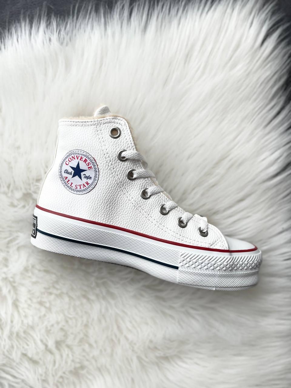 Converse All Star High White Fur
