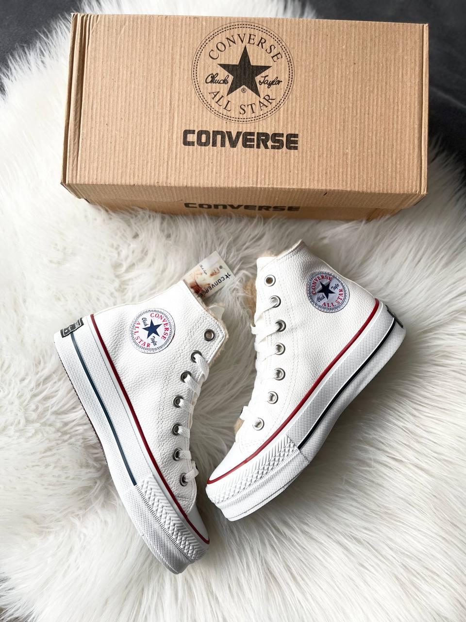 Converse All Star High White Fur