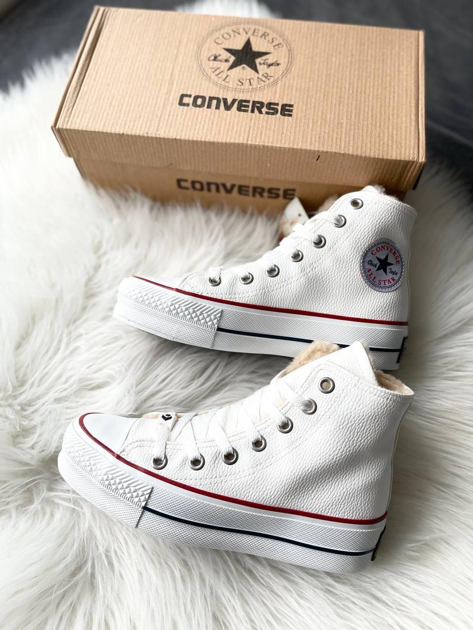 Converse All Star High White Fur