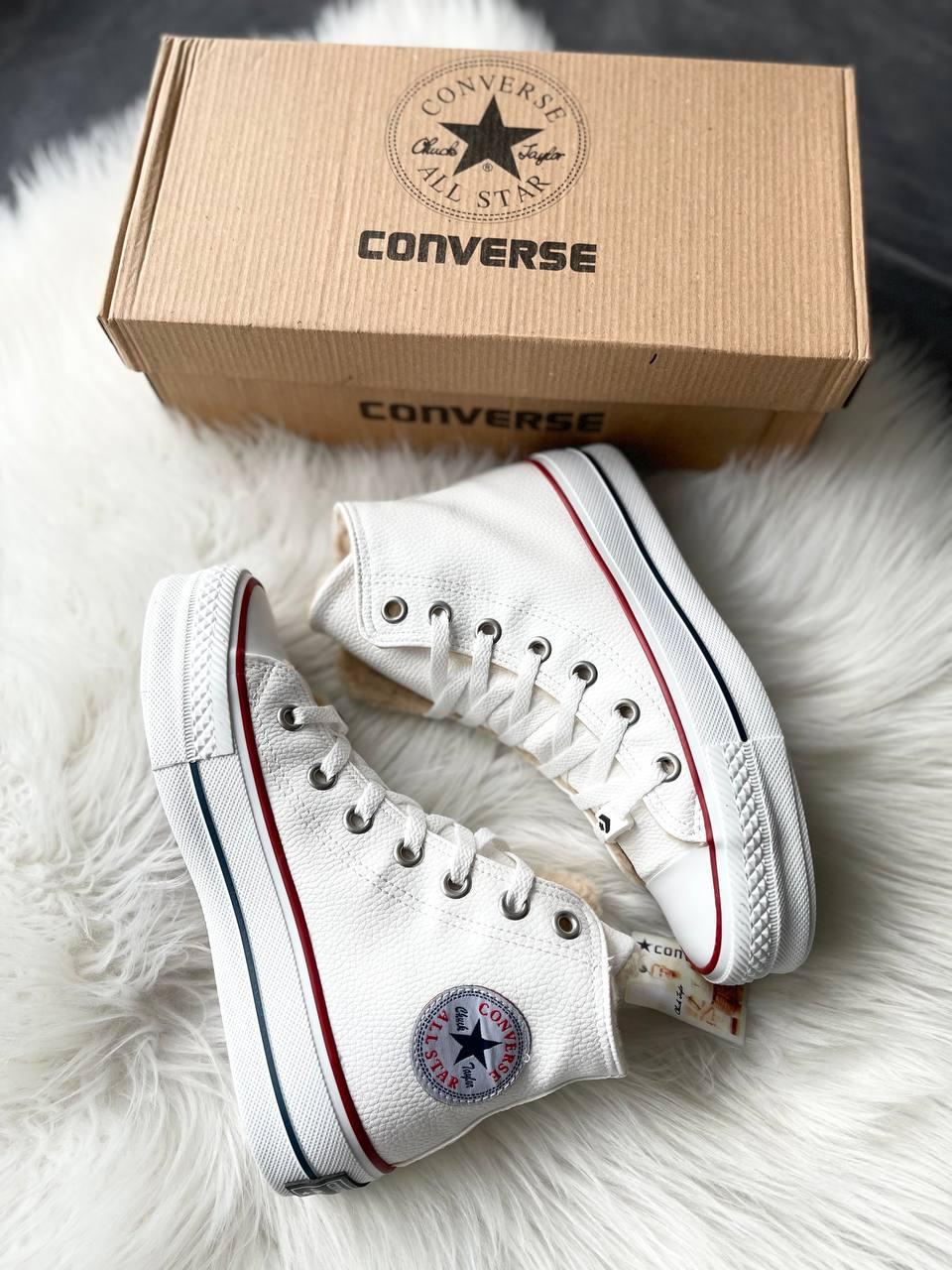 Converse All Star High White Fur