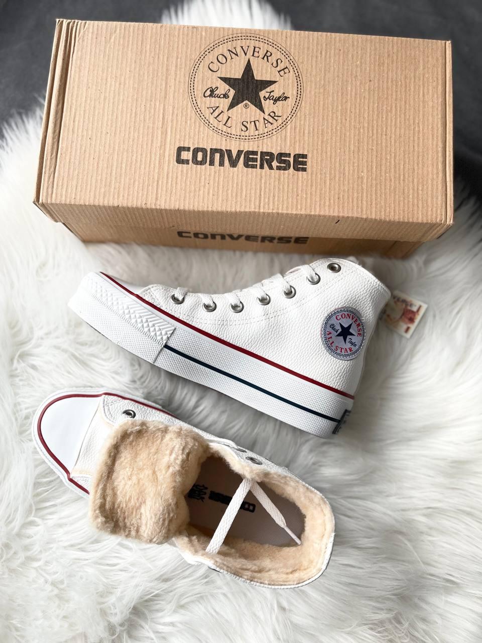 Converse All Star High White Fur