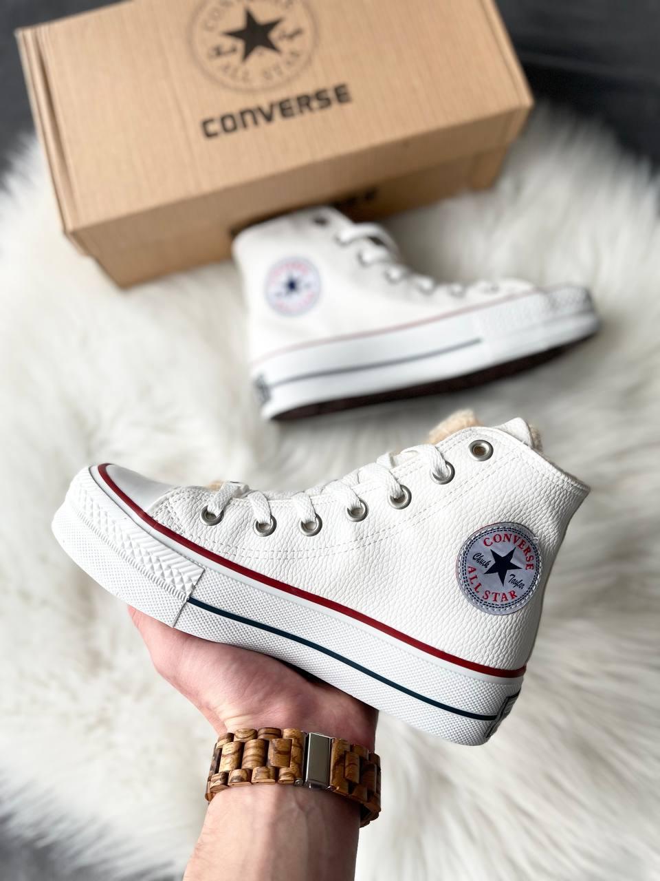 Converse All Star High White Fur