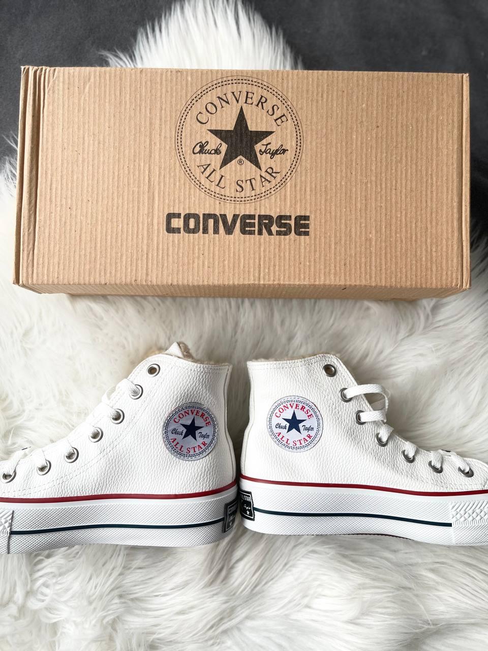 Converse All Star High White Fur