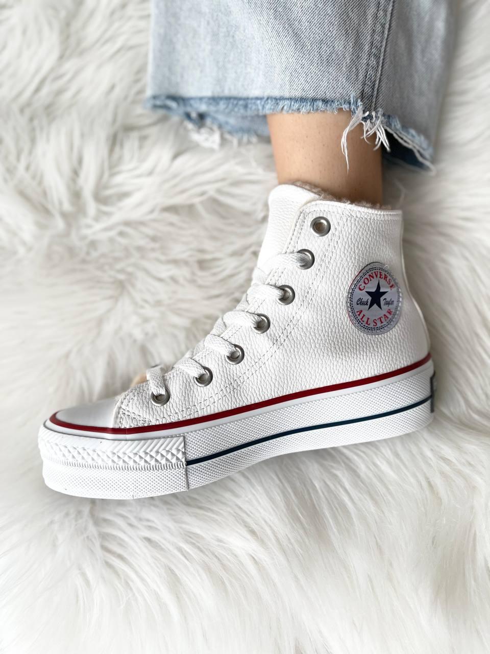 Converse All Star High White Fur