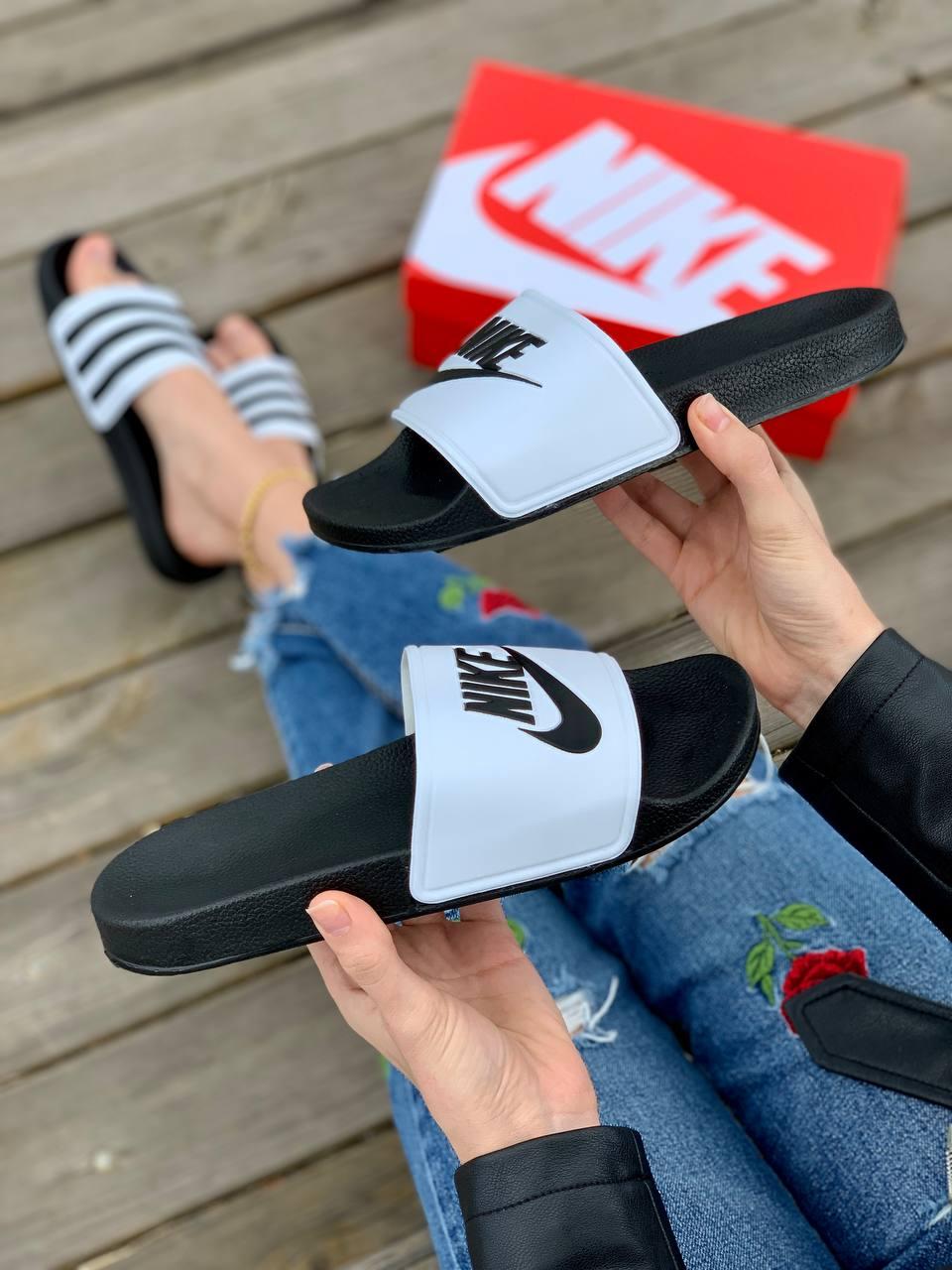 Nike Slides White Black