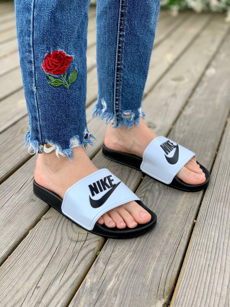 Nike Slides White Black
