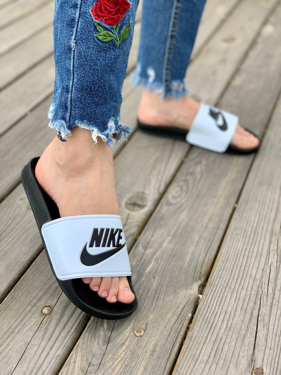 Nike Slides White Black