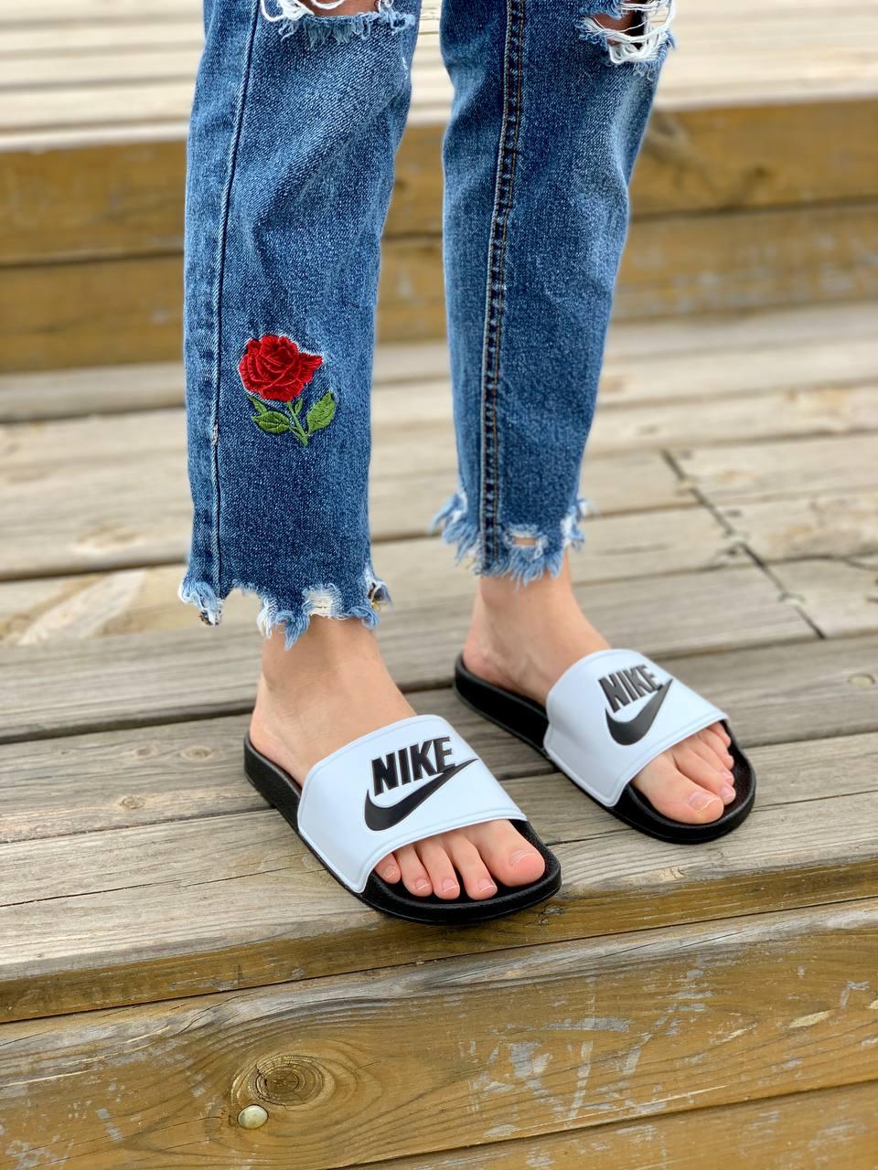 Nike Slides White Black