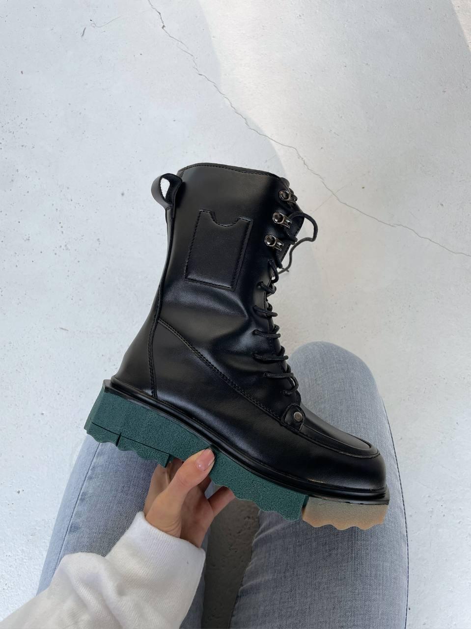 Off White Black Fur Boots (No Logo)