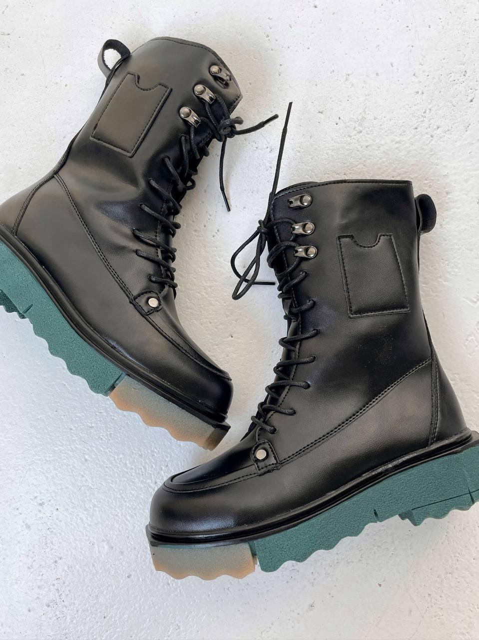 Off White Black Fur Boots (No Logo)