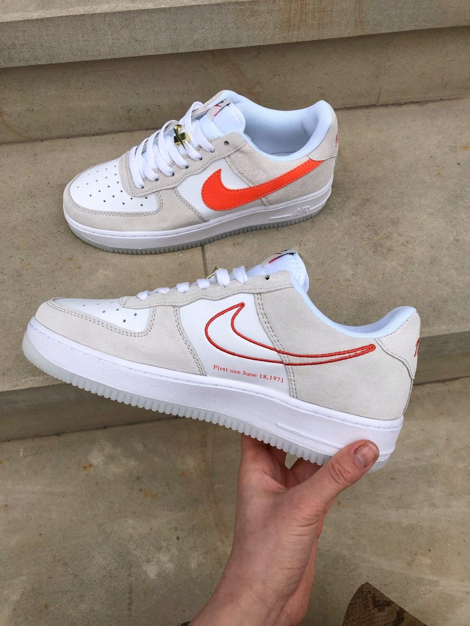 Nike Air Force 1 White Beige Orange