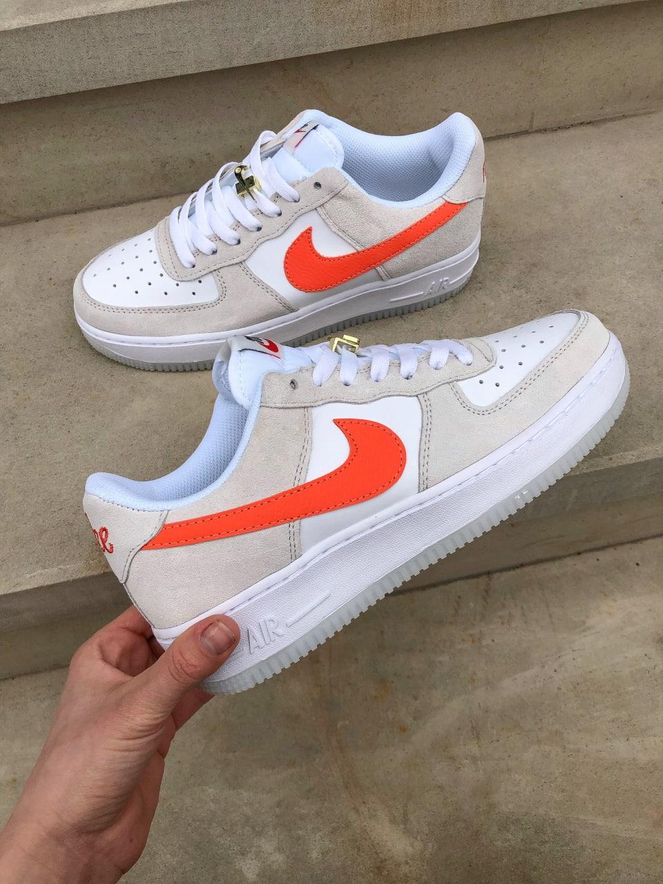 Nike Air Force 1 White Beige Orange
