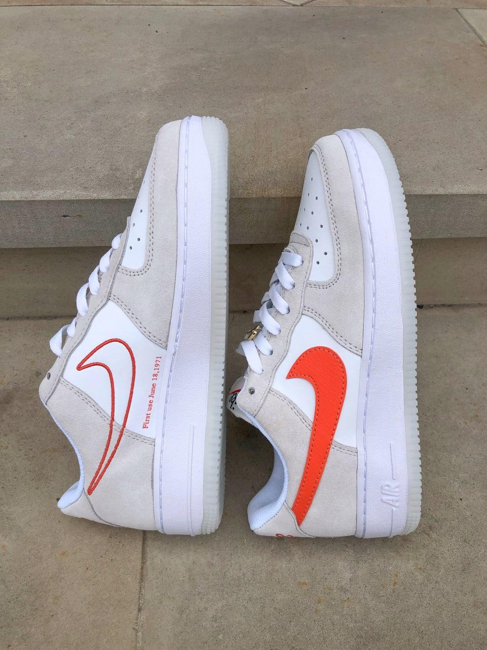 Nike Air Force 1 White Beige Orange