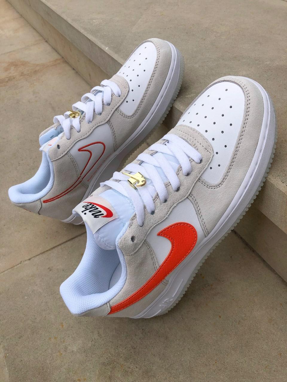 Nike Air Force 1 White Beige Orange