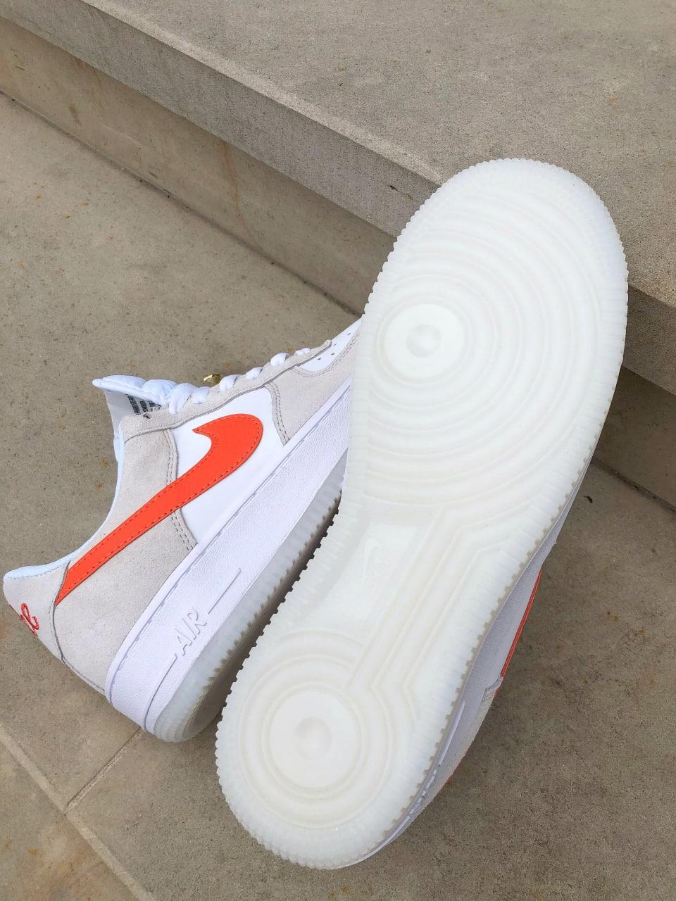 Nike Air Force 1 White Beige Orange