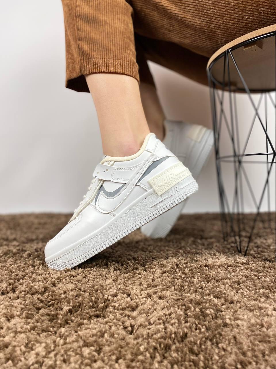 Nike Air Force 1 SHADOW White Grey 1