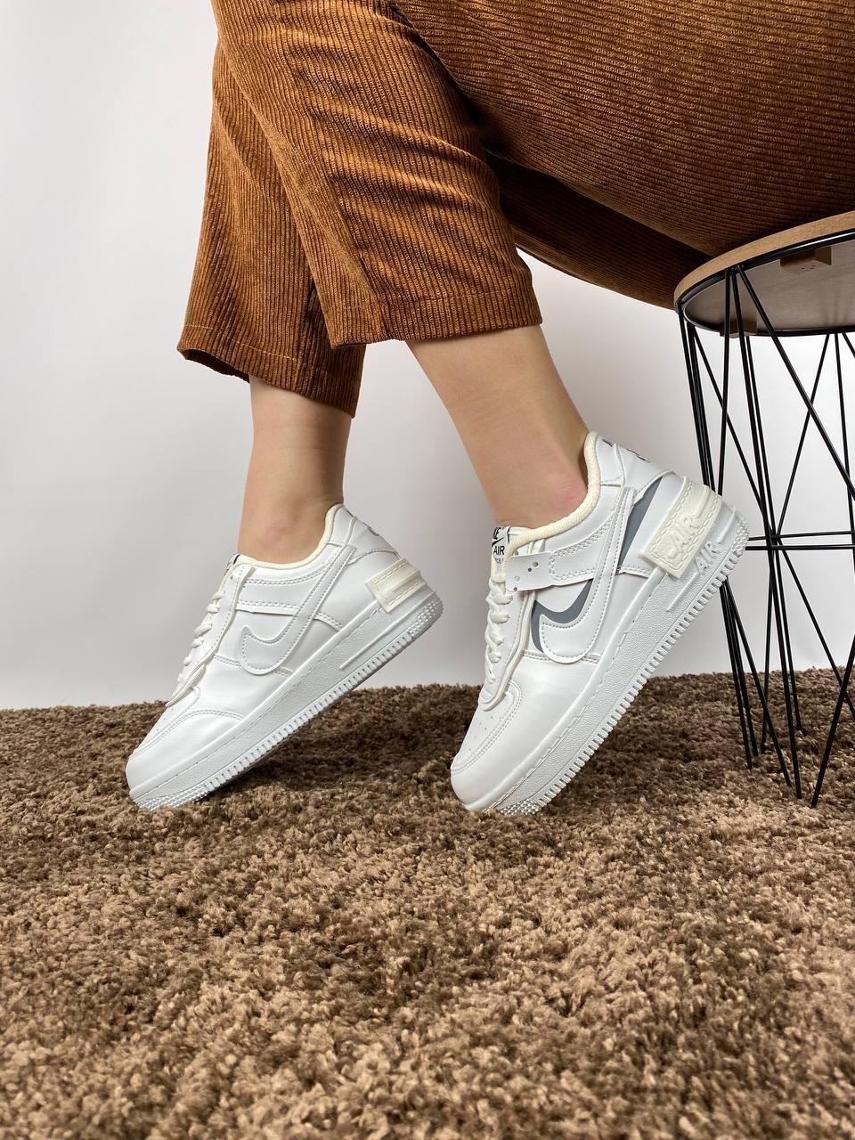 Nike Air Force 1 SHADOW White Grey 1