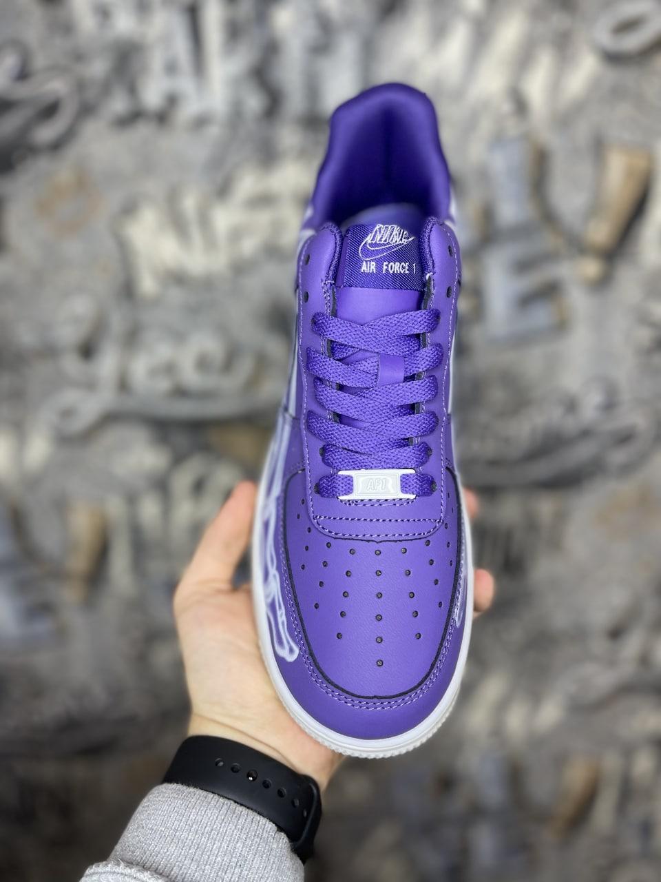 Nike Air Force 1 QS Purple Skeleton Halloween