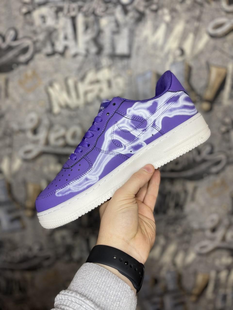 Nike Air Force 1 QS Purple Skeleton Halloween