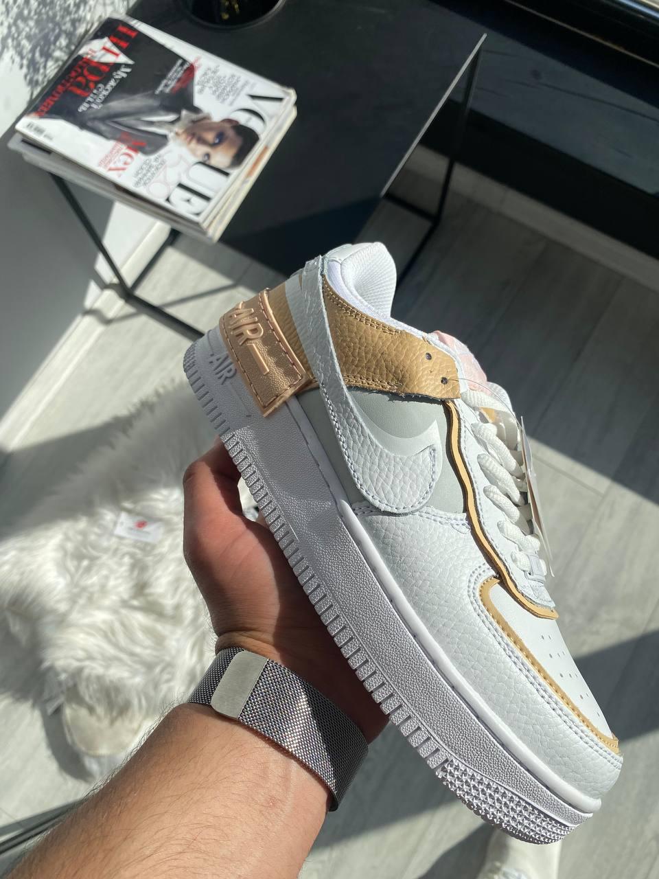 Nike Air Force 1 SHADOW White Grey Brown