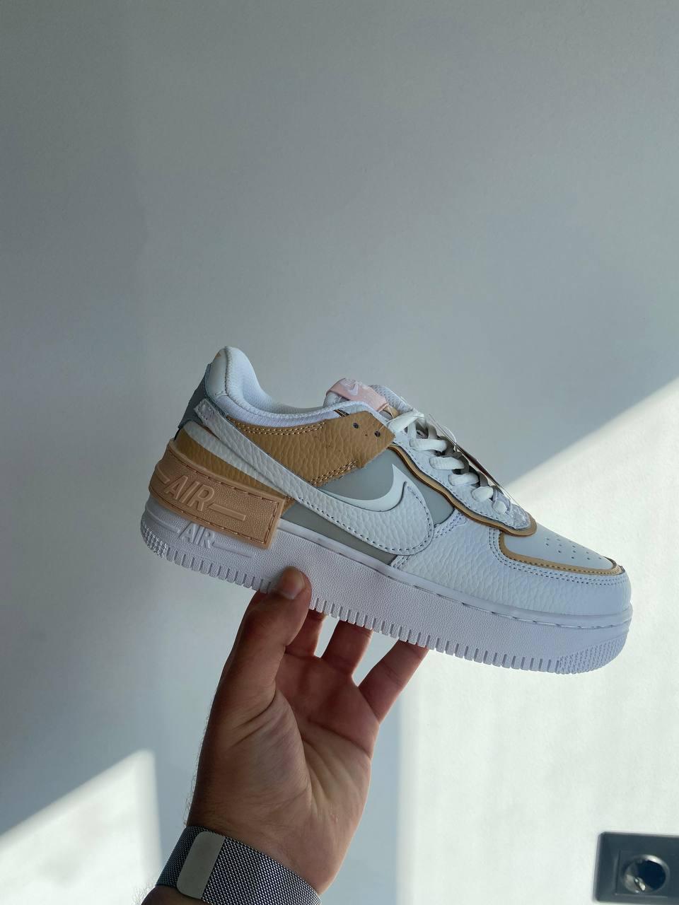 Nike Air Force 1 SHADOW White Grey Brown
