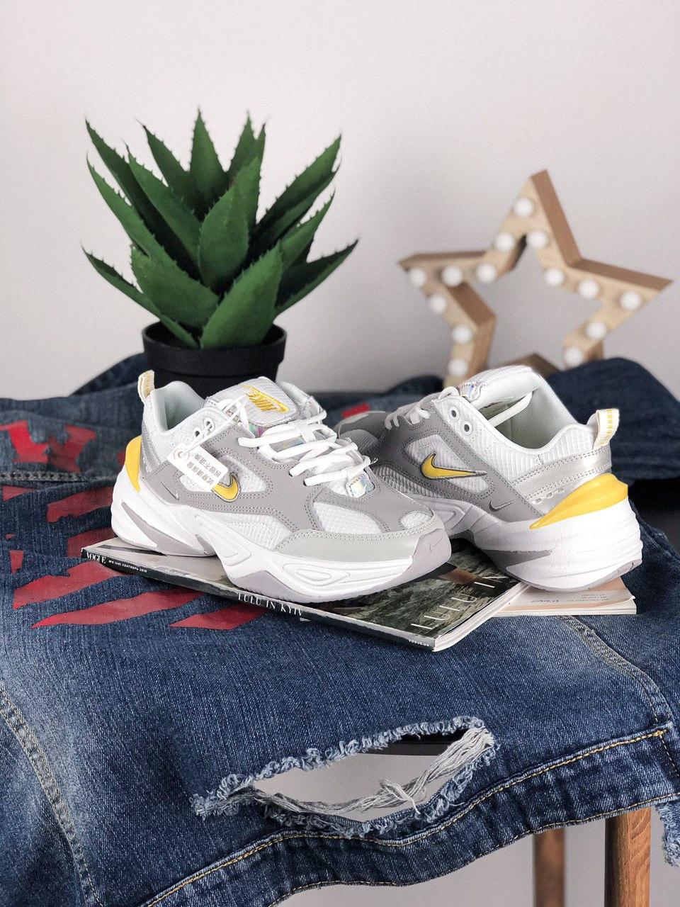 Nike M2k Tekno Grey Dynamic Yellow