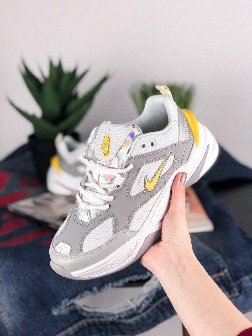 Nike M2k Tekno Grey Dynamic Yellow