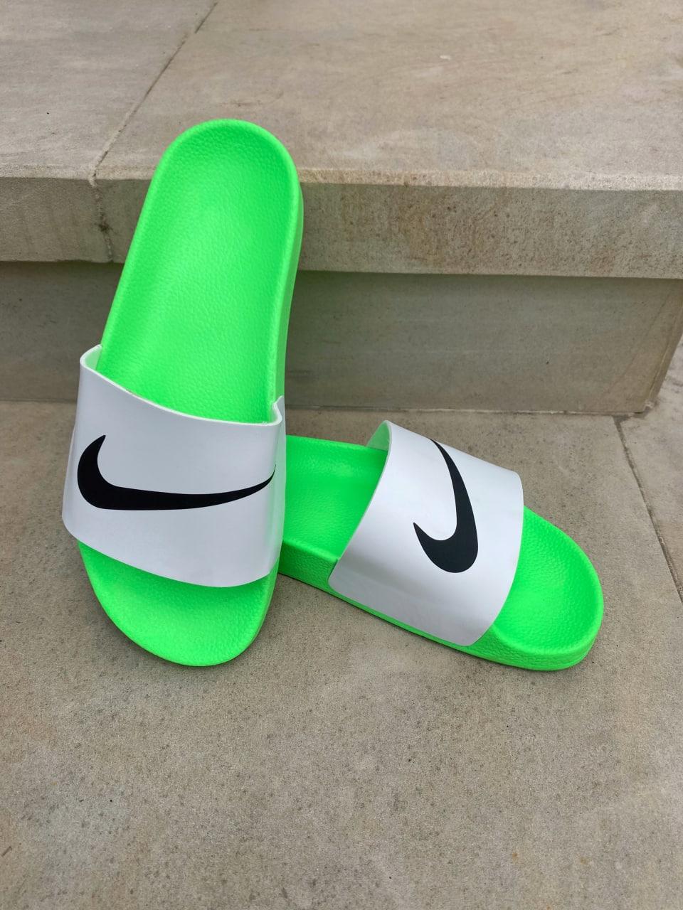 Nike Slides White Green