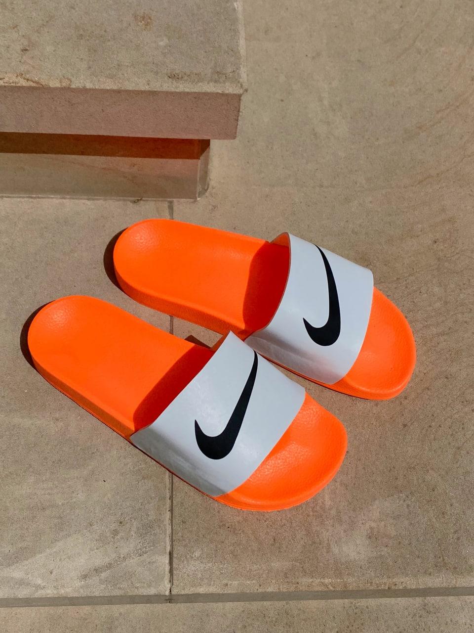 Nike Slides White Orange