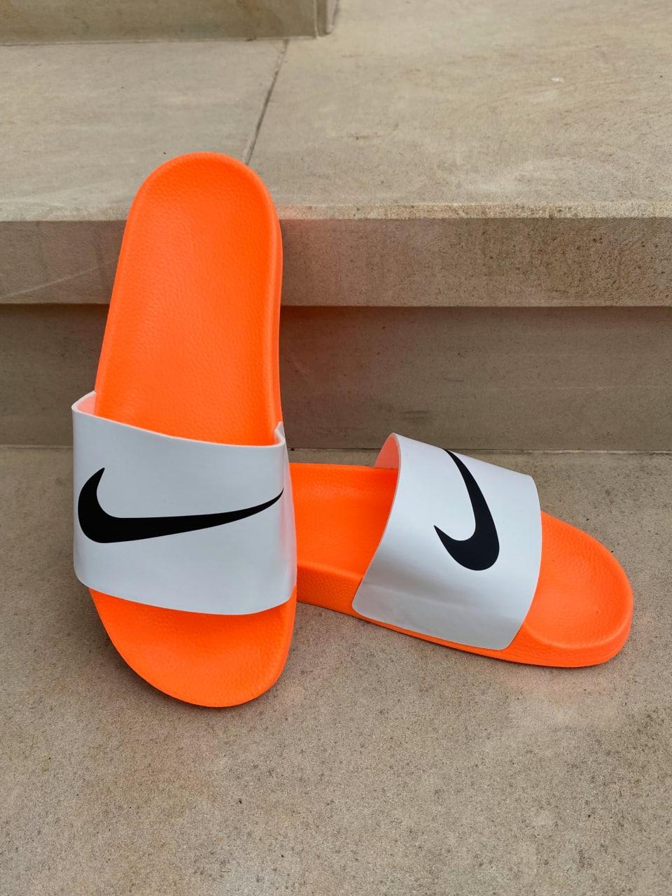 Nike Slides White Orange