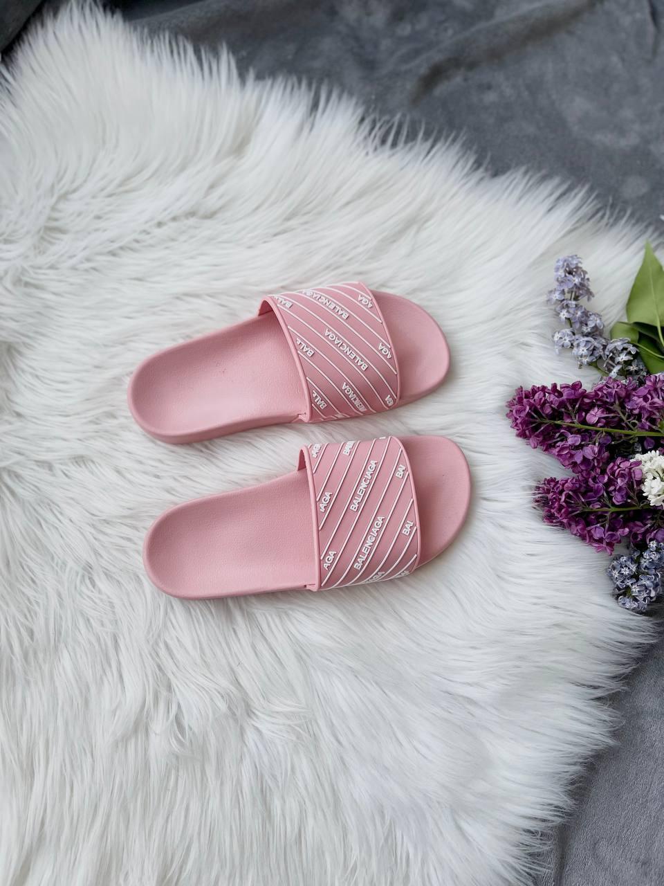 Balenciaga Slides Small Logo Pink