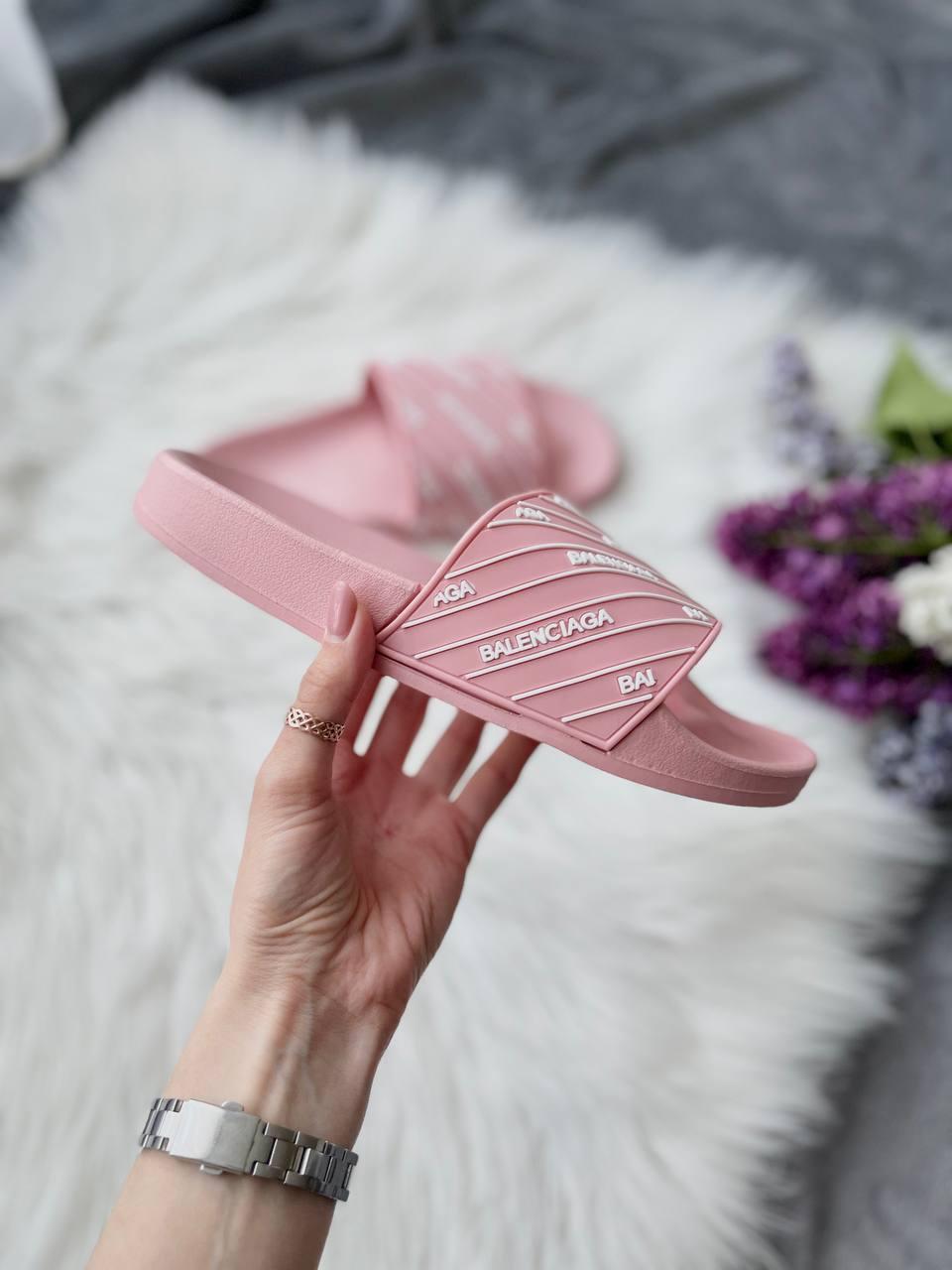 Balenciaga Slides Small Logo Pink