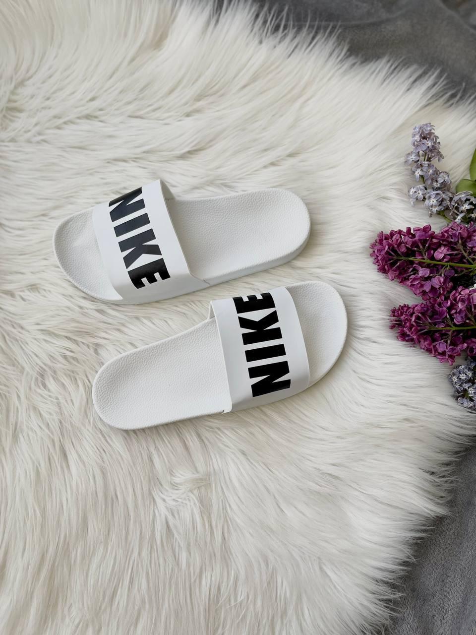 Nike Slides Big Logo White