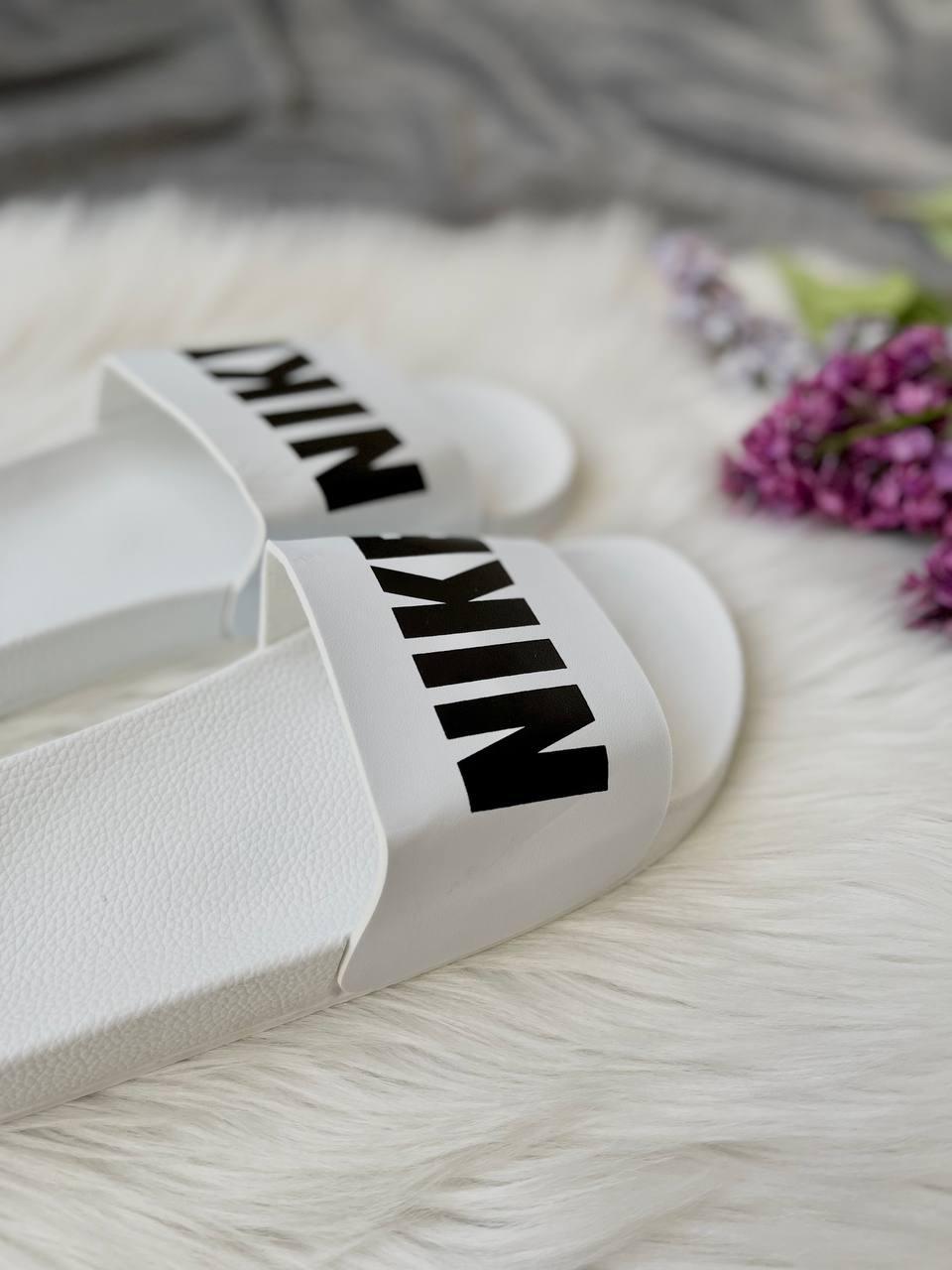 Nike Slides Big Logo White