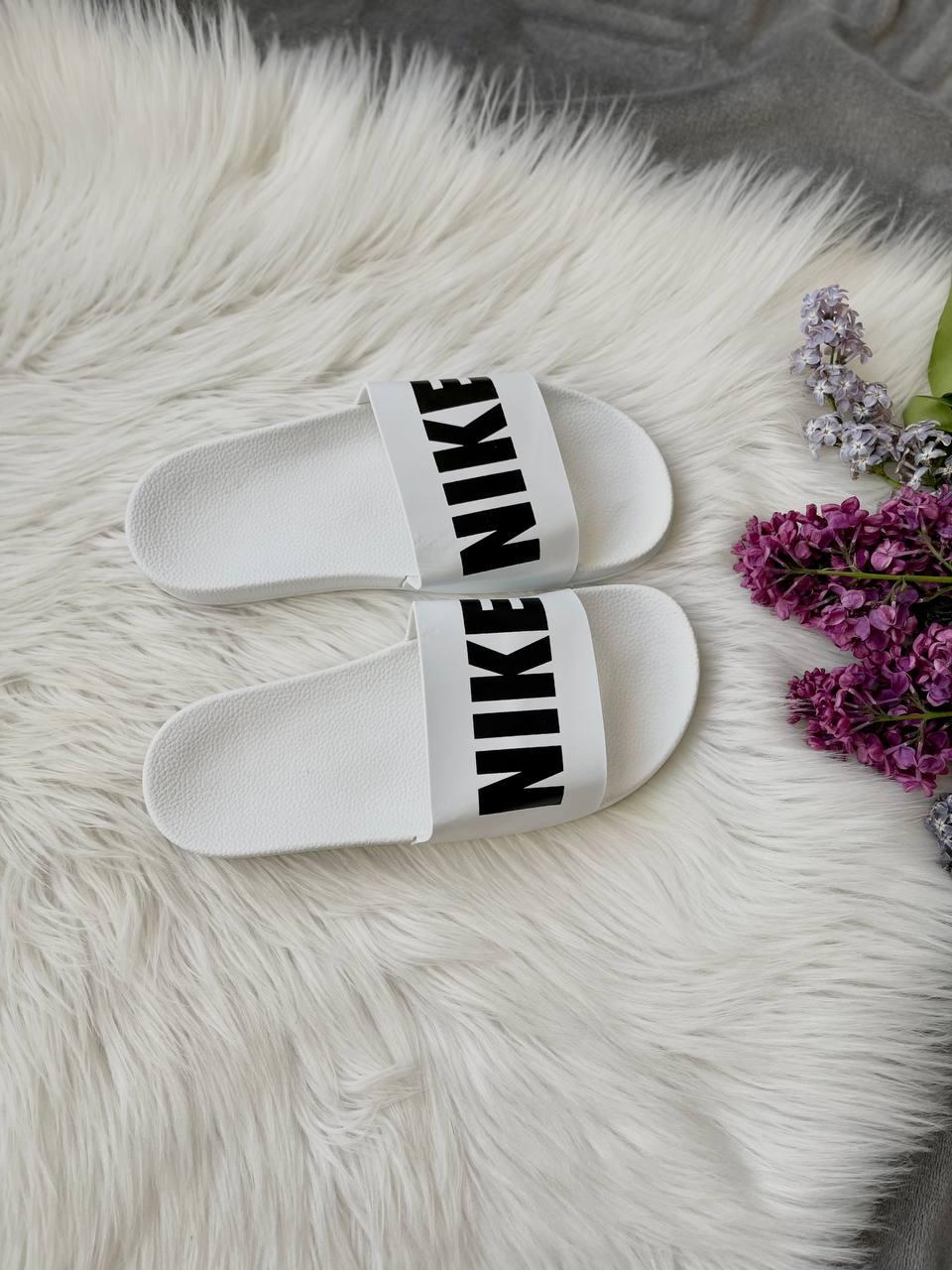 Nike Slides Big Logo White