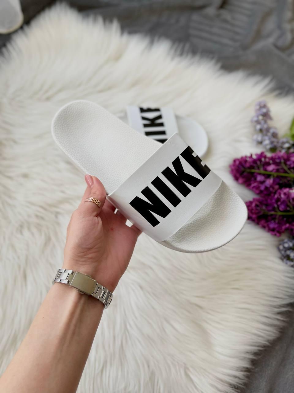 Nike Slides Big Logo White