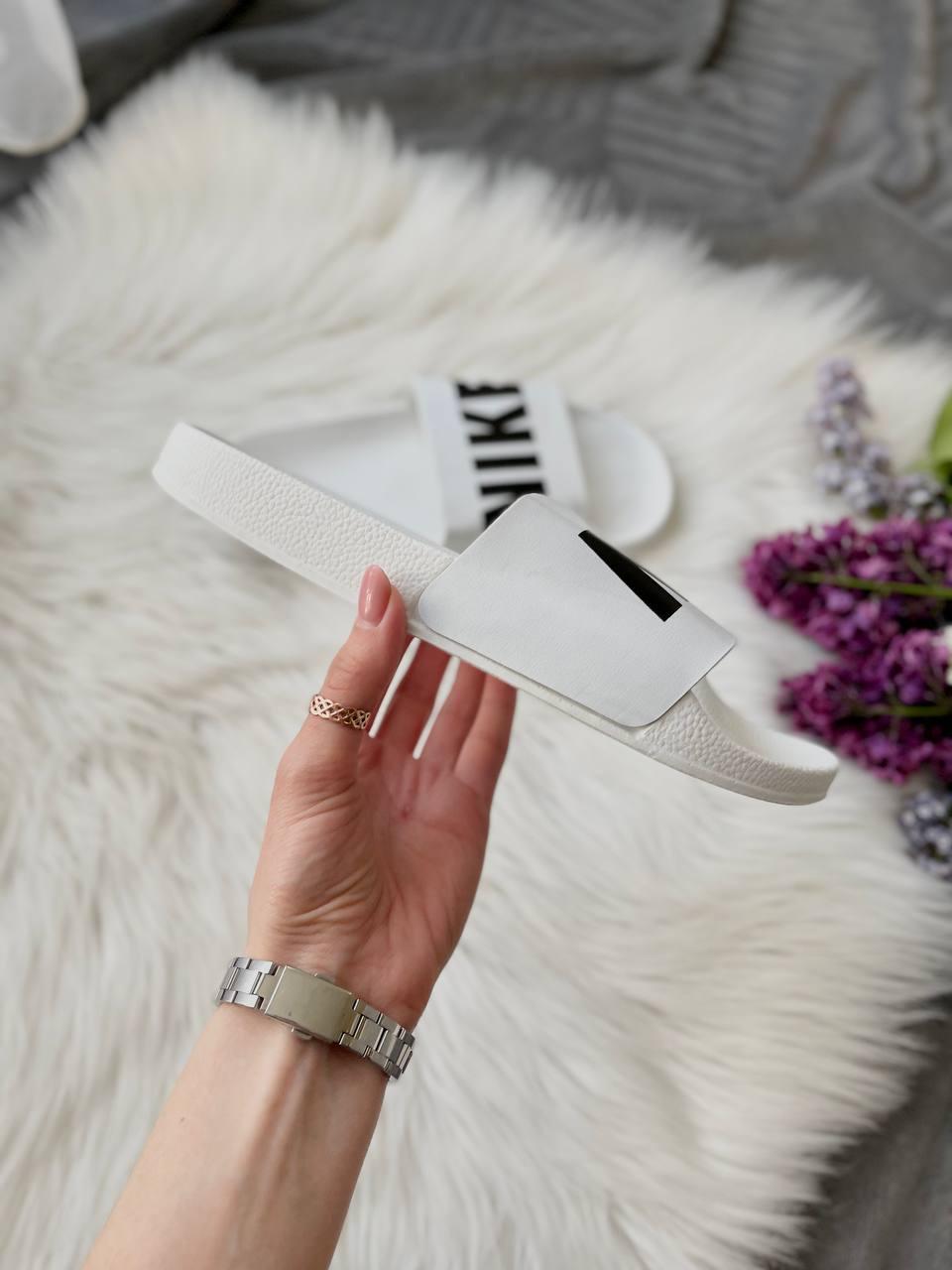 Nike Slides Big Logo White