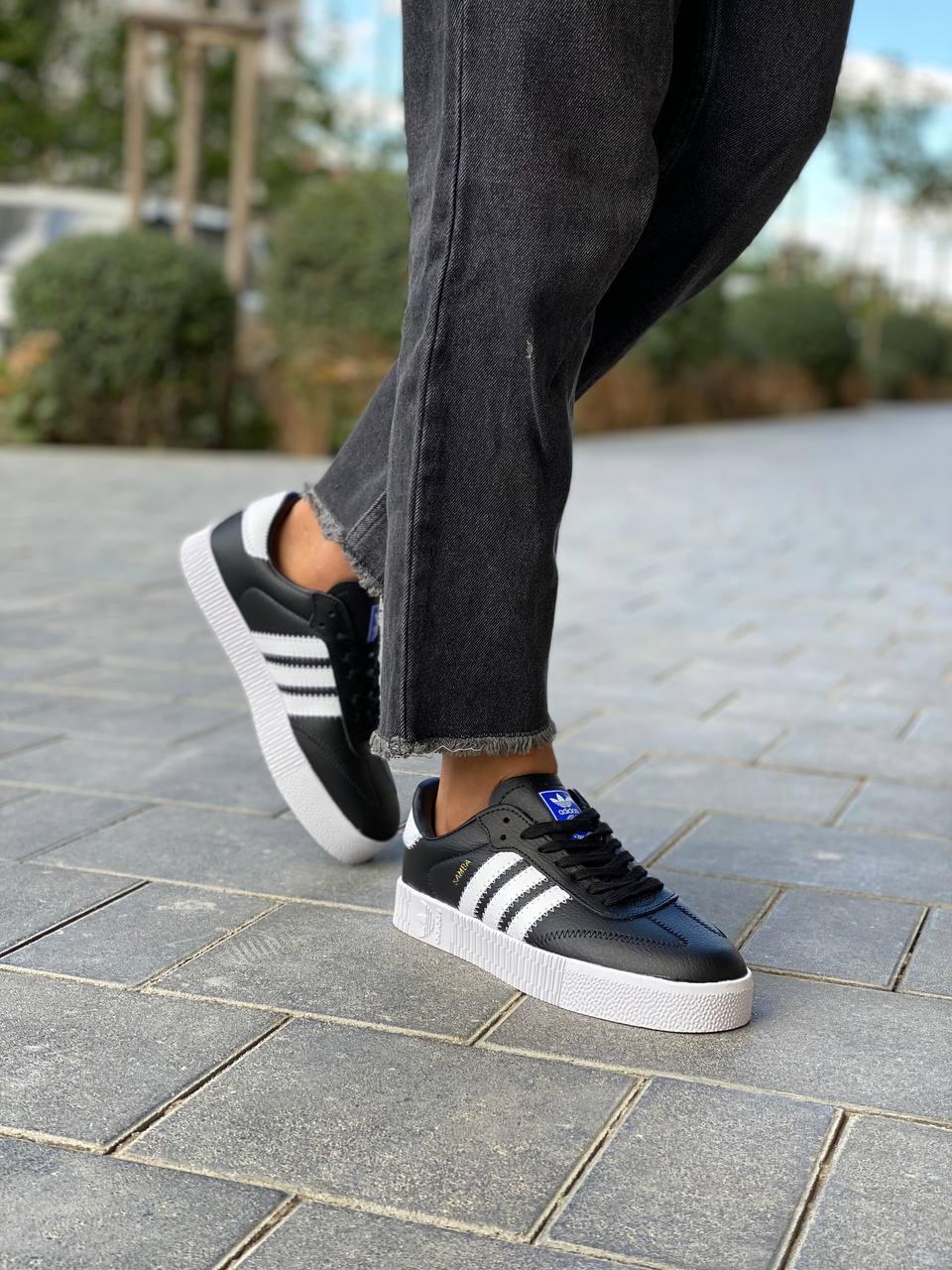 Adidas Samba Black White (шкіра)