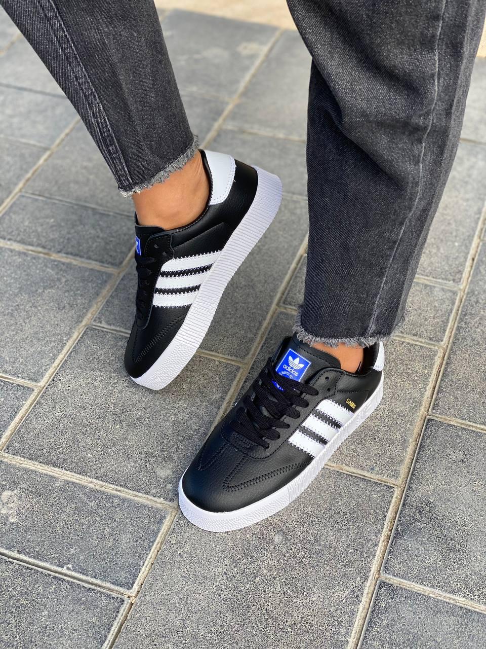 Adidas Samba Black White (шкіра)
