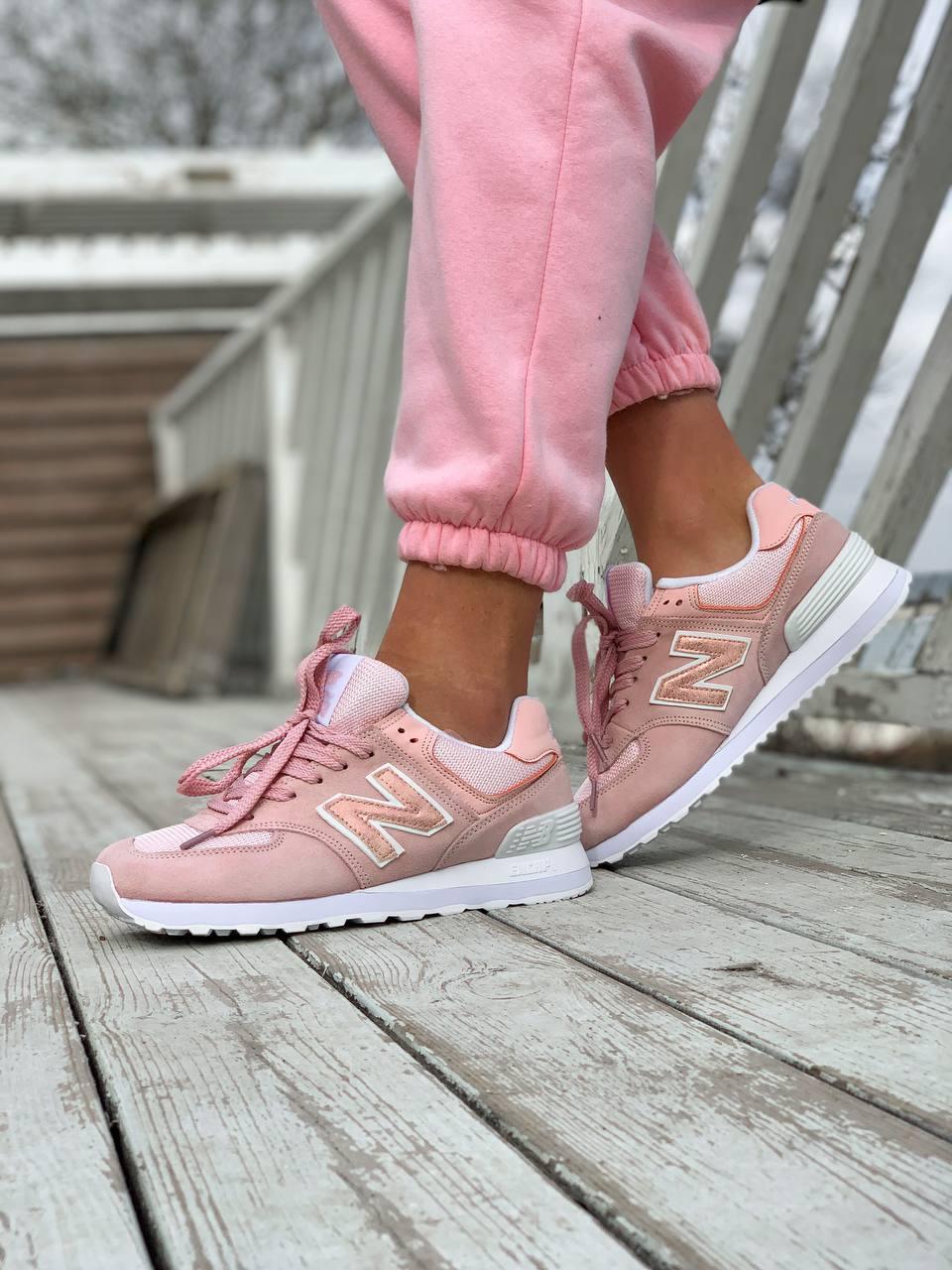 New Balance 574 Pink White 2