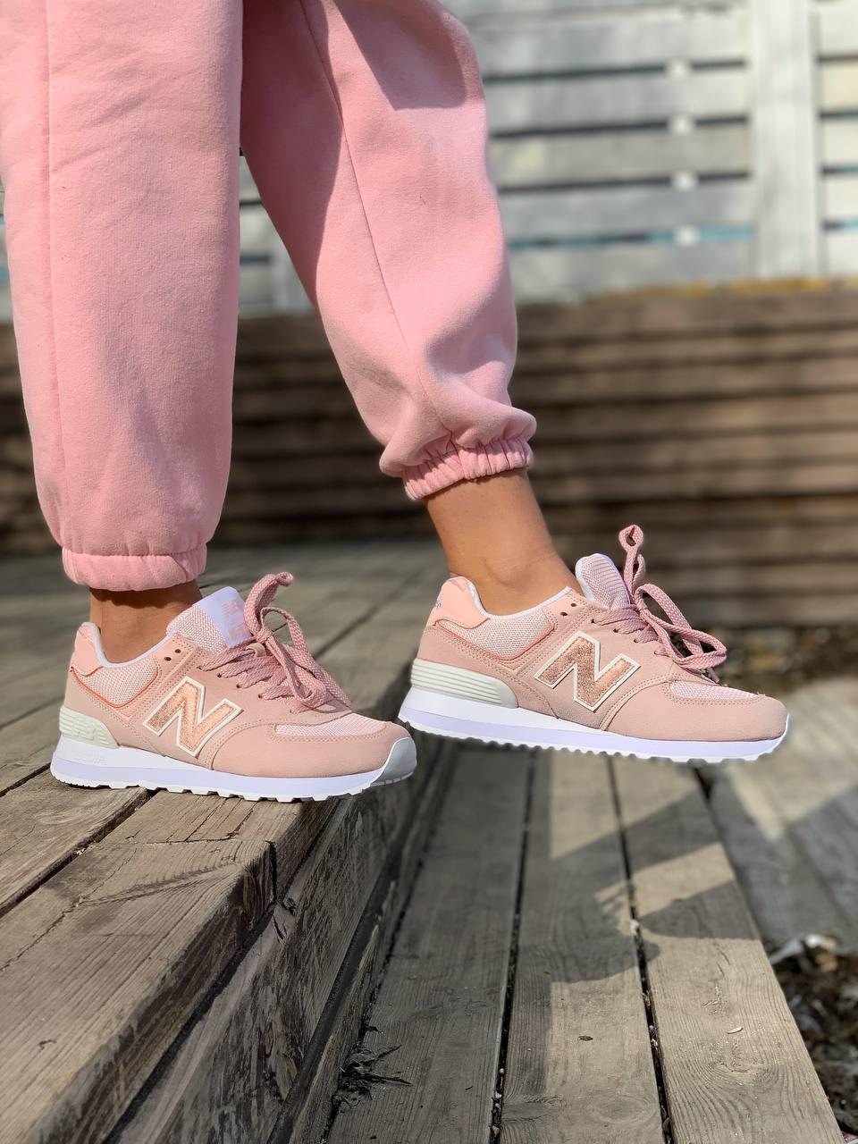New Balance 574 Pink White 2
