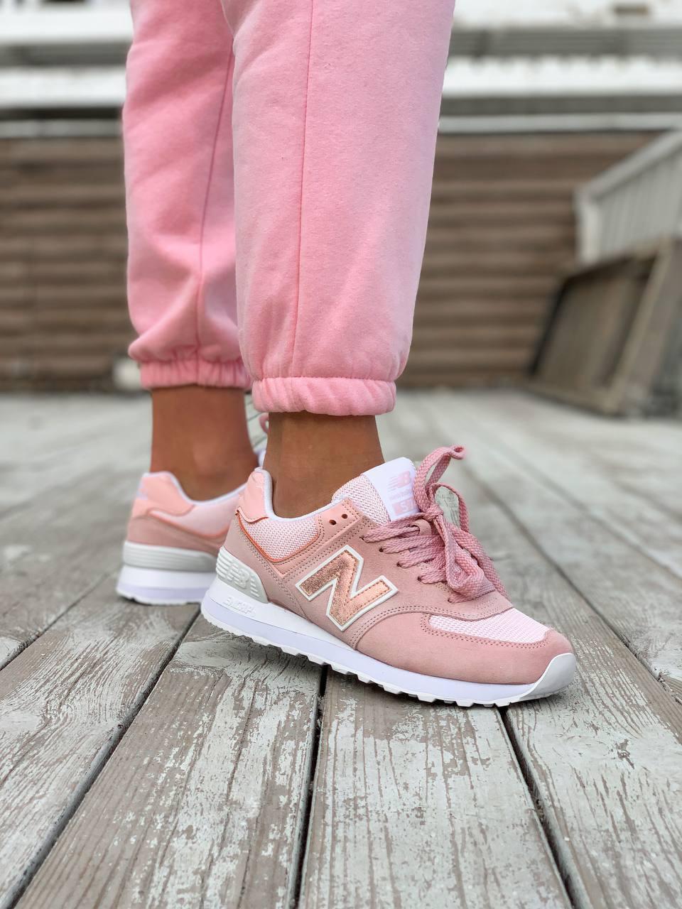 New Balance 574 Pink White 2