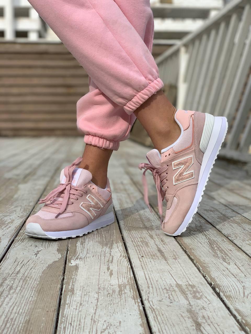 New Balance 574 Pink White 2